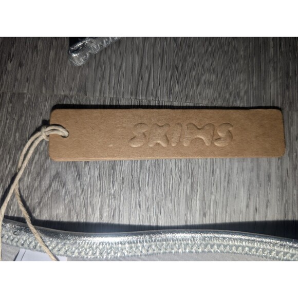 NWT SKIMS Metallic Swim Skimpy Triangle Bottom Side Tie Swimwear Nickle Size 4X - Picture 2 of 12